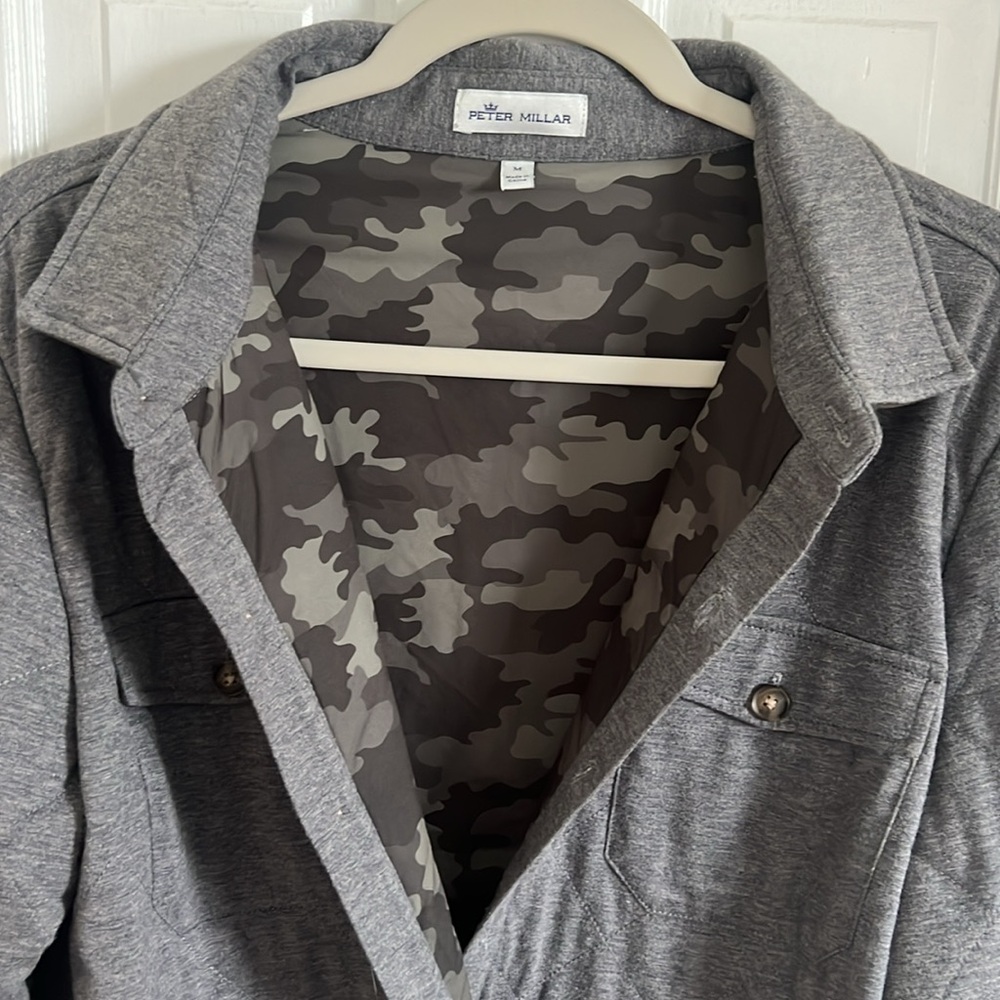 Gray Quilted Button-Up Jacket - Picture 3 of 4